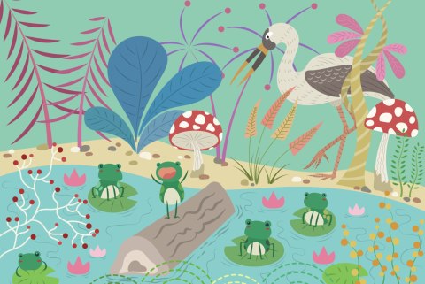 Fototapeta Bajkowe Żaby W Stawie Vinyl Gładki 152.5x104 FT-2743-VGL