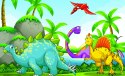 Fototapeta Dinozaury Zieleń I Palmy Flizelina 208x146 FT-2281-VEXL