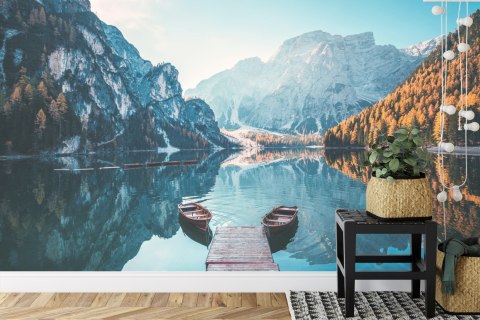 Fototapeta Jezioro Lago Di Braies We Włoszech Flizelina 208x146 FT-3932-VEXL