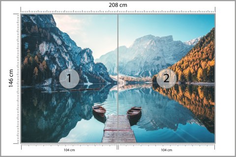 Fototapeta Jezioro Lago Di Braies We Włoszech Flizelina 208x146 FT-3932-VEXL