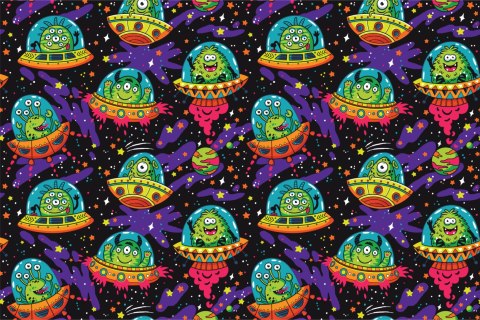 Fototapeta Kolorowe Zwariowane Ufo Flizelina 208x146 FT-2384-VEXL