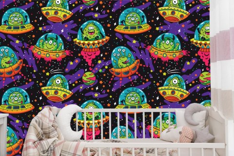 Fototapeta Kolorowe Zwariowane Ufo Flizelina 208x146 FT-2384-VEXL