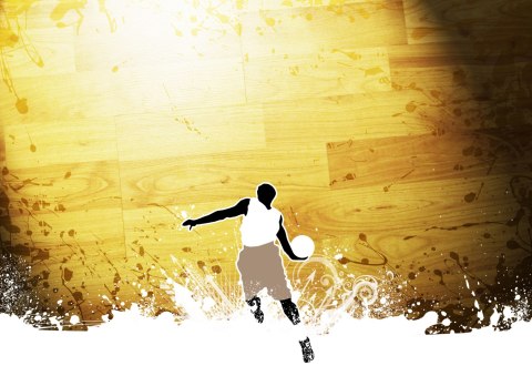 Fototapeta Koszykarz Na Tle Desek Flizelina 208x146 FT-3164-VEXL