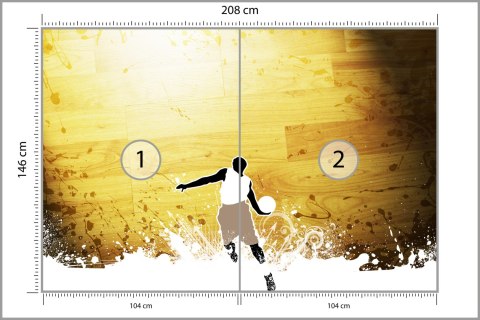 Fototapeta Koszykarz Na Tle Desek Flizelina 208x146 FT-3164-VEXL