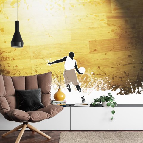 Fototapeta Koszykarz Na Tle Desek Vinyl Gładki 152.5x104 FT-3164-VGL