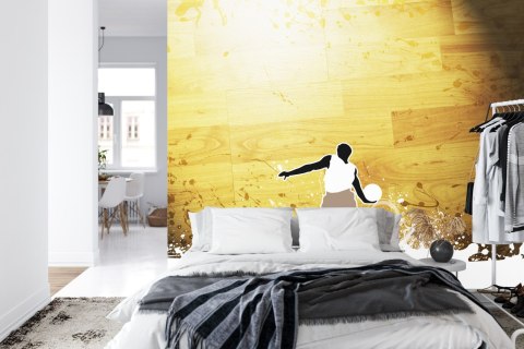 Fototapeta Koszykarz Na Tle Desek Vinyl Gładki 152.5x104 FT-3164-VGL