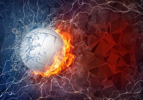 Fototapeta Piłka Siatkowa Między Wodą I Ogniem Flizelina 208x146 FT-3173-VEXL