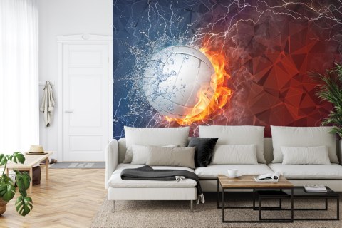 Fototapeta Piłka Siatkowa Między Wodą I Ogniem Flizelina 208x146 FT-3173-VEXL