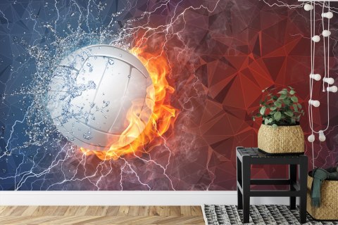 Fototapeta Piłka Siatkowa Między Wodą I Ogniem Flizelina 208x146 FT-3173-VEXL