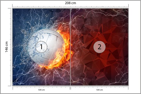 Fototapeta Piłka Siatkowa Między Wodą I Ogniem Flizelina 208x146 FT-3173-VEXL