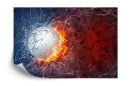 Fototapeta Piłka Siatkowa Między Wodą I Ogniem Vinyl Gładki 152.5x104 FT-3173-VGL