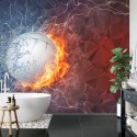 Fototapeta Piłka Siatkowa Między Wodą I Ogniem Vinyl Gładki 152.5x104 FT-3173-VGL