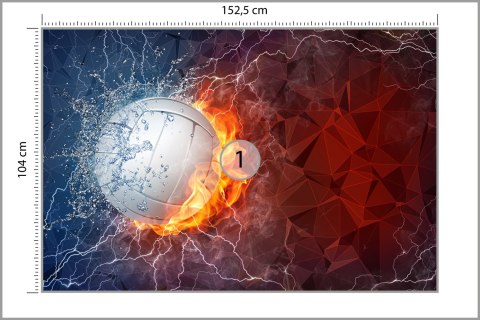 Fototapeta Piłka Siatkowa Między Wodą I Ogniem Vinyl Gładki 152.5x104 FT-3173-VGL