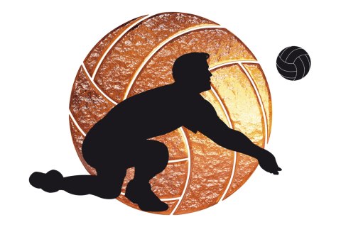 Fototapeta Siatkarz Na Tle Piłki Flizelina 208x146 FT-3169-VEXL