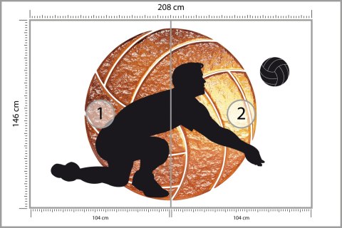 Fototapeta Siatkarz Na Tle Piłki Flizelina 208x146 FT-3169-VEXL