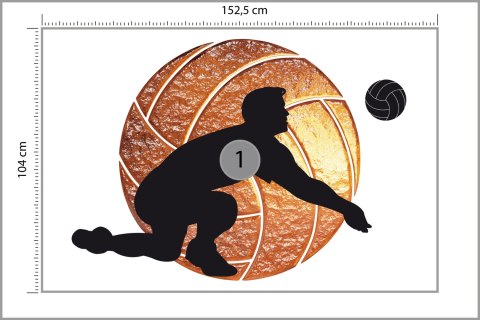 Fototapeta Siatkarz Na Tle Piłki Vinyl Gładki 152.5x104 FT-3169-VGL