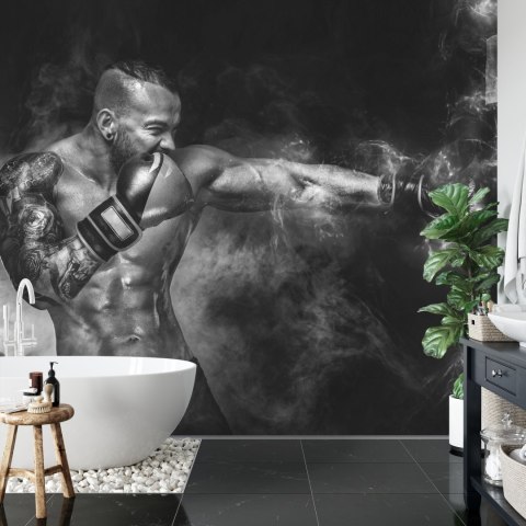 Fototapeta Trenujący Pięściarz Vinyl Gładki 152.5x104 FT-3438-VGL