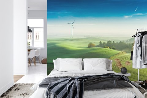 Fototapeta Widok Z Lotu Ptaka Na Zielone Pola 3D Flizelina 208x146 FT-4519-VEXL