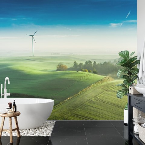 Fototapeta Widok Z Lotu Ptaka Na Zielone Pola 3D Vinyl Gładki 152.5x104 FT-4519-VGL