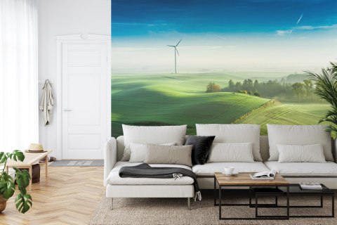 Fototapeta Widok Z Lotu Ptaka Na Zielone Pola 3D Vinyl Gładki 152.5x104 FT-4519-VGL
