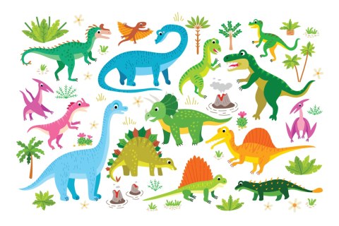 Fototapeta Dinozaury Jak Z Kreskówki Flizelina 208x146 FT-2299-VEXL