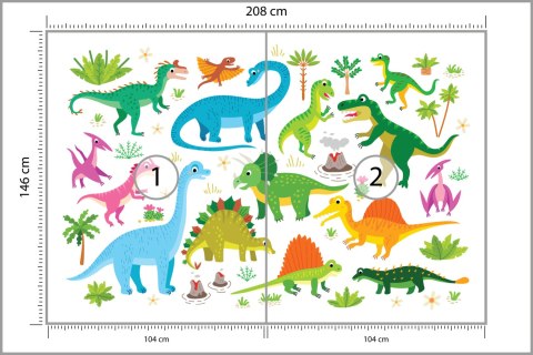 Fototapeta Dinozaury Jak Z Kreskówki Flizelina 208x146 FT-2299-VEXL
