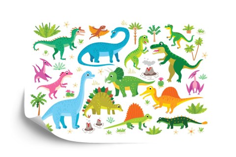 Fototapeta Dinozaury Jak Z Kreskówki Vinyl Gładki 152.5x104 FT-2299-VGL