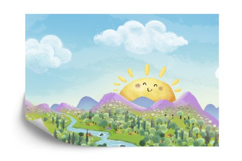 Fototapeta Dla Dzieci - Słoneczny Krajobraz Flizelina 208x146 FT-1126-VEXL