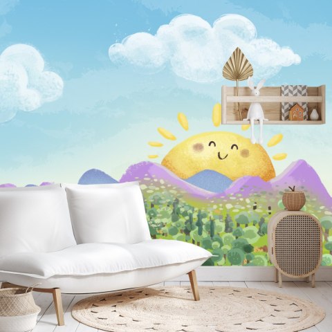 Fototapeta Dla Dzieci - Słoneczny Krajobraz Flizelina 208x146 FT-1126-VEXL