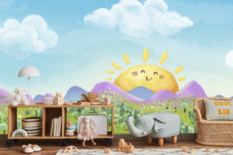 Fototapeta Dla Dzieci - Słoneczny Krajobraz Vinyl Gładki 152.5x104 FT-1126-VGL