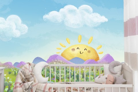 Fototapeta Dla Dzieci - Słoneczny Krajobraz Vinyl Gładki 152.5x104 FT-1126-VGL