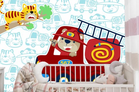 Fototapeta Miś Strażak Flizelina 208x146 FT-4009-VEXL