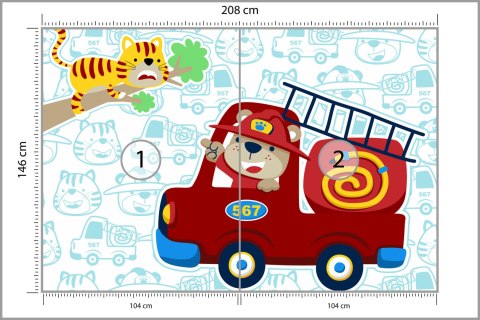 Fototapeta Miś Strażak Flizelina 208x146 FT-4009-VEXL