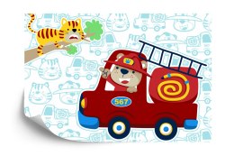 Fototapeta Miś Strażak Vinyl Gładki 152.5x104 FT-4009-VGL