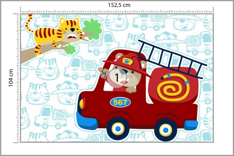 Fototapeta Miś Strażak Vinyl Gładki 152.5x104 FT-4009-VGL