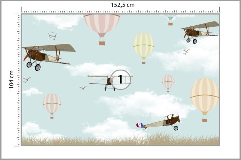 Fototapeta Samoloty I Balony Na Niebie Vinyl Gładki 152.5x104 FT-2343-VGL