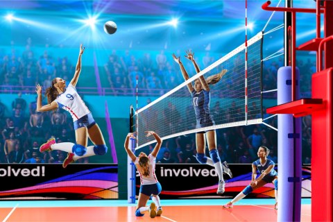 Fototapeta Siatkarki Podczas Meczu Flizelina 208x146 FT-3242-VEXL