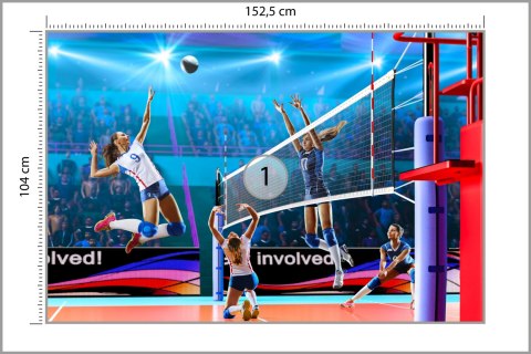 Fototapeta Siatkarki Podczas Meczu Vinyl Gładki 152.5x104 FT-3242-VGL