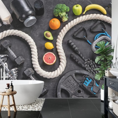 Fototapeta Sprzęt Sportowy Z Owocami I Warzywami Flizelina 208x146 FT-3963-VEXL