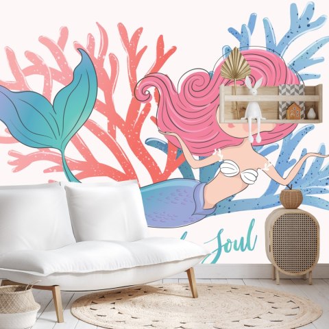 Fototapeta Syrena Z Roślinami Vinyl Gładki 152.5x104 FT-2335-VGL