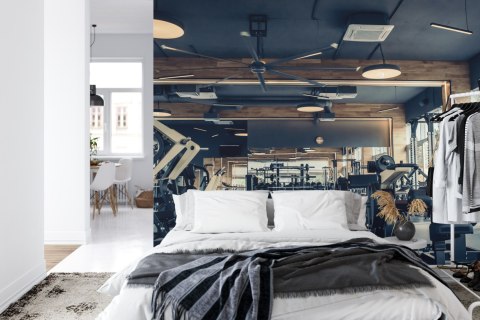 Fototapeta Wnętrze Nowoczesnej Siłowni Vinyl Gładki 152.5x104 FT-3960-VGL