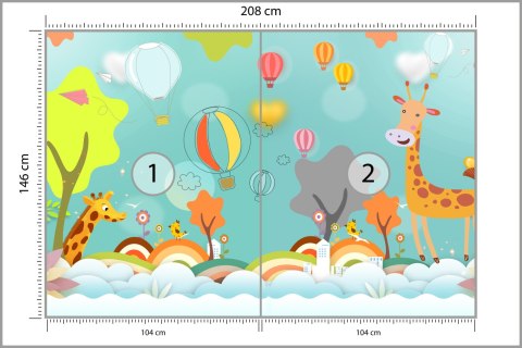 Fototapeta Zwierzątka Pośród Chmur Flizelina 208x146 FT-4033-VEXL