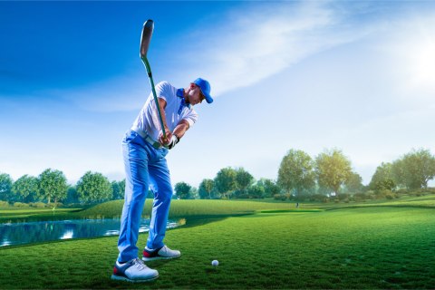 Fototapeta Golfista W Czasie Rozgrywki Flizelina 208x146 FT-3809-VEXL