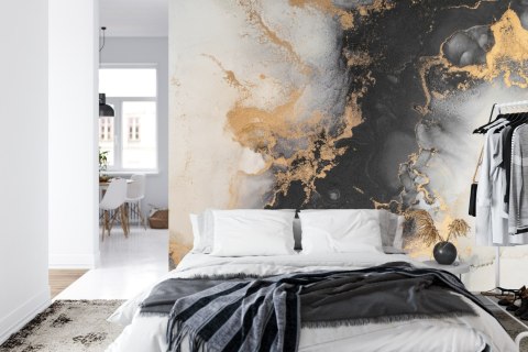 Fototapeta Marble Ink Abstract Art From Exquisite Original Painting For Abstract Background . Painting Was Painted Pattern Of Om