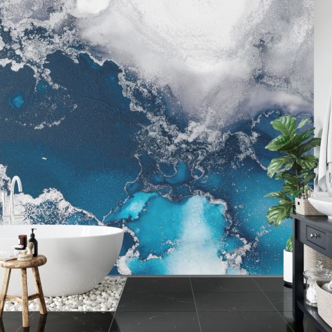 Fototapeta Marble Ink Abstract Art From Exquisite Original Painting For Abstract Background . Painting Was Painted Pattern Of Om