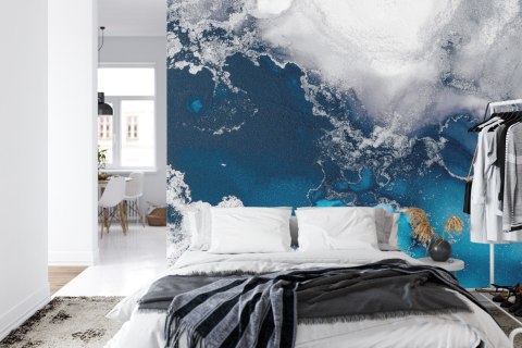 Fototapeta Marble Ink Abstract Art From Exquisite Original Painting For Abstract Background . Painting Was Painted Pattern Of Om