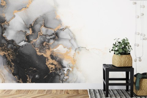 Fototapeta Marble Ink Abstract Art From Exquisite Original Painting For Abstract Background . Painting Was Painted Pattern Of Om