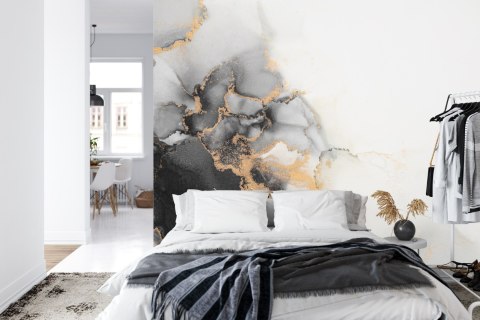 Fototapeta Marble Ink Abstract Art From Exquisite Original Painting For Abstract Background . Painting Was Painted Pattern Of Om