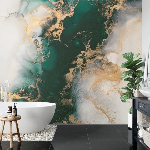 Fototapeta Marble Ink Abstract Art From Exquisite Original Painting For Abstract Background . Painting Was Painted Pattern Of Om