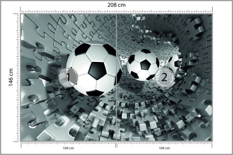 Fototapeta Piłka Nożna Puzzle 3D Flizelina 208x146 FT-1202-VEXL